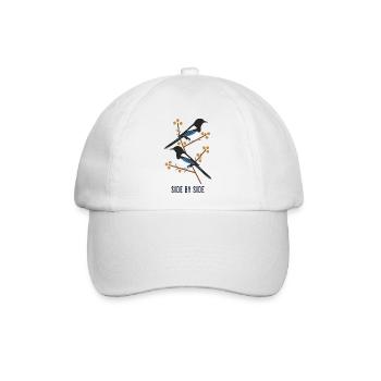 Side by Side – Zwei Vögel - Baseballkappe - Weiß/Weiß - Vorne