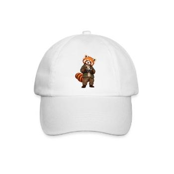 Red Panda Fotograf mit Kamera - Baseballkappe - Weiß/Weiß - Vorne