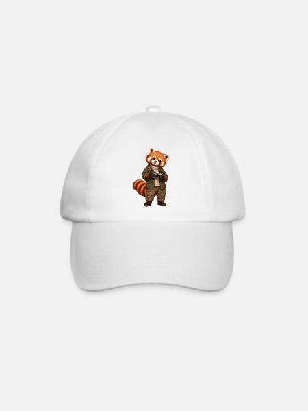 Red Panda Fotograf mit Kamera - Baseballkappe - Weiß/Weiß