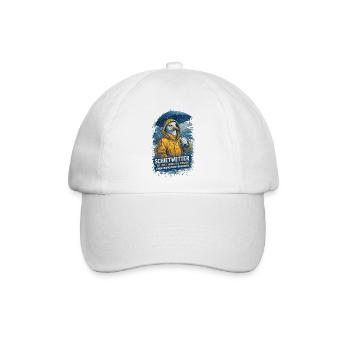 Möwe im Friesennerz - Schietwetter Spruch - Baseballkappe - Weiß/Weiß - Vorne