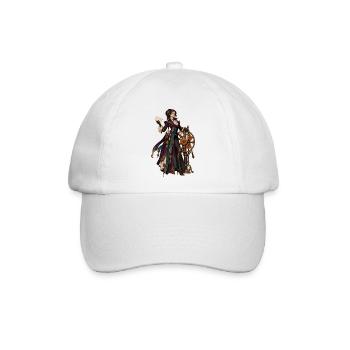 Steampunk Magierin im Uhrwerk-Design - Baseballkappe - Weiß/Weiß - Vorne