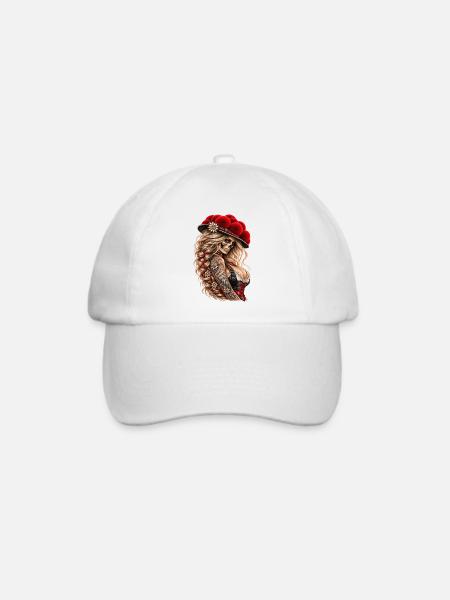 Wild Skull Queen – Schwarzwald Rebellin - Baseballkappe - Weiß/Weiß