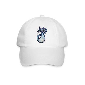 Schnurrbart-Aquarellkatze - Baseballkappe - Weiß/Weiß - Vorne
