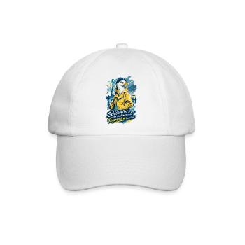 Lustige Möwe im Friesennerz Schietwetter - Baseballkappe - Weiß/Weiß - Vorne