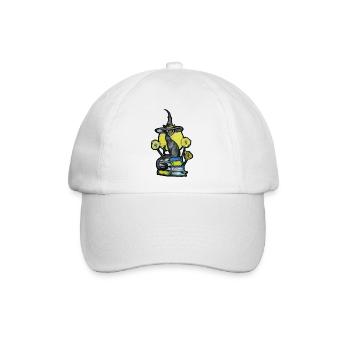 Hexenkatze zwischen Büchern - Baseballkappe - Weiß/Weiß - Vorne