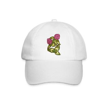 Protea Bloom botanische Blätter - Baseballkappe - Weiß/Weiß - Vorne