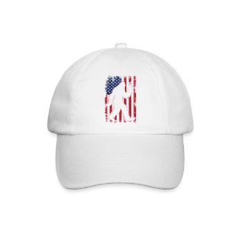 American Flag Bigfoot Yeti Patriotic Forest - Baseballkappe - Weiß/Weiß - Vorne