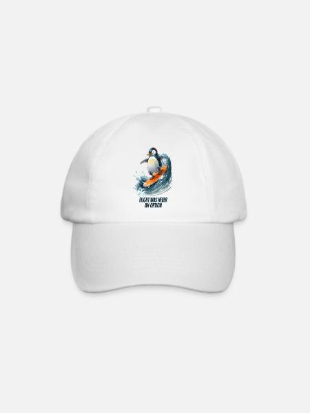 Flight Was Never an Option- Pinguin - Baseballkappe - Weiß/Weiß
