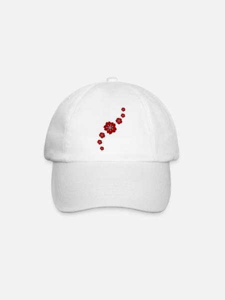 Japanische Kirschblüten - Sakura Line 2 - Baseballkappe - Weiß/Weiß