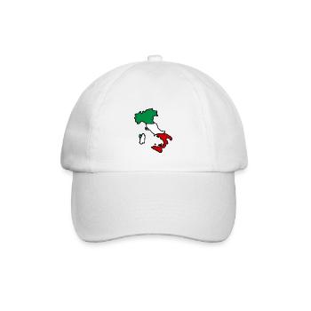 Dreifarbige Landkarte von Italien - Digitale Zeichnung - Baseballkappe - Weiß/Weiß - Vorne
