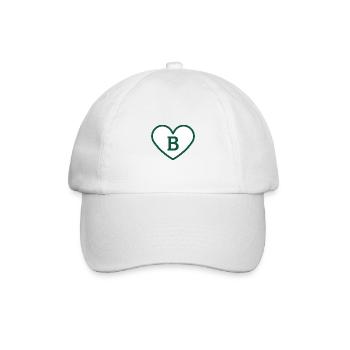 Buchstabe b Herz Sport Trend grün - Geschenkidee - Baseballkappe - Weiß/Weiß - Vorne