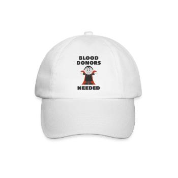 Blutspender gesucht - Baseballkappe - Weiß/Weiß - Vorne