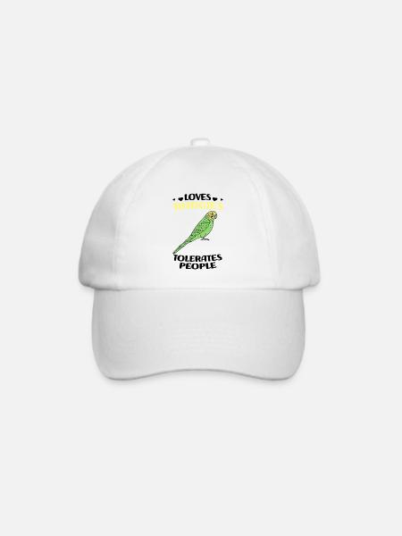 Wellensittich - Baseballkappe - Weiß/Weiß