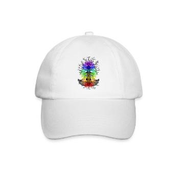 Chakra Baum des Lebens - Baseballkappe - Weiß/Weiß - Vorne