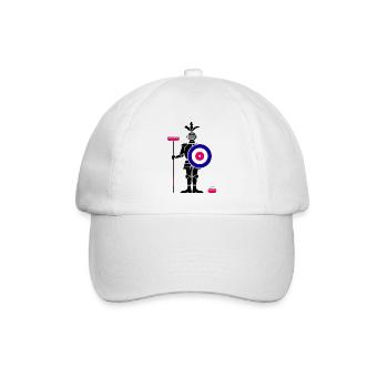 curling eisstockschießen curler curlingstein - Baseballkappe - Weiß/Weiß - Vorne