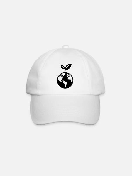 Planet Erde - Baseballkappe - Weiß/Weiß
