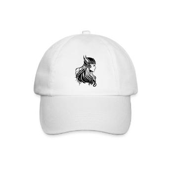 Wikinger Frau Kriegerin Viking - Baseballkappe - Weiß/Weiß - Vorne