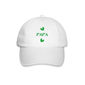VATERTAG. ALLES GUTE ZUM GEBURTSTAG, PAPA. PAPA. FEST. HERZ - Baseballkappe - Weiß/Weiß - Vorne