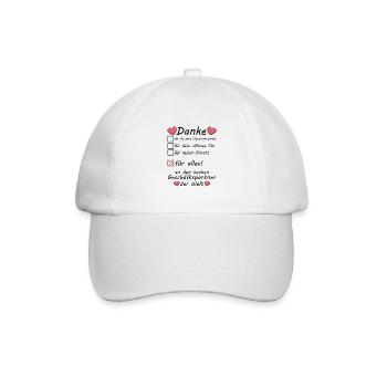 Danke Dankeschön sagen an Geschäftspartner - Baseballkappe - Weiß/Weiß - Vorne