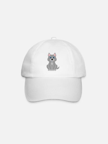 Wolf - Baseballkappe - Weiß/Weiß