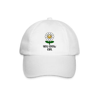 Sie wachsen Mädchen lustige Zitat - Baseballkappe - Weiß/Weiß - Vorne