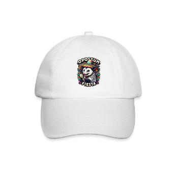 Lustiges Opossum mit Sombrero und Maracas - Baseballkappe - Weiß/Weiß - Vorne