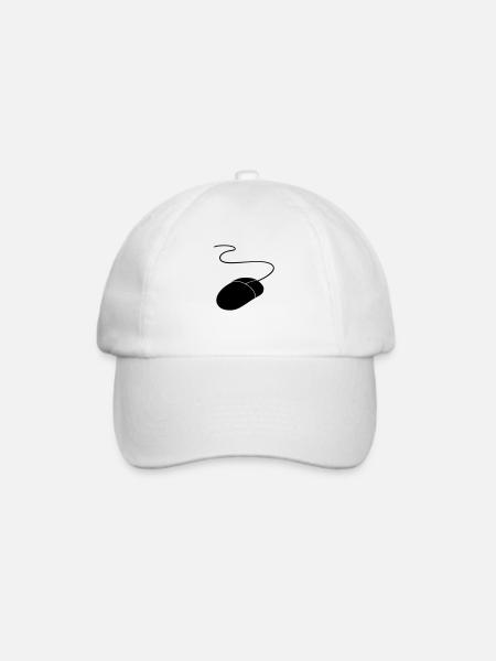 computermaus - Baseballkappe - Weiß/Weiß
