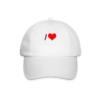 i love xxx - Design individuell beschriften - Baseballkappe - Weiß/Weiß - Vorne