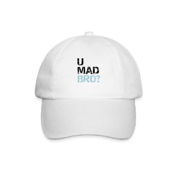 u mad bro? - Baseballkappe - Weiß/Weiß - Vorne