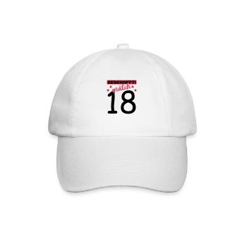 endlich 18 geschafft! - Baseballkappe - Weiß/Weiß - Vorne