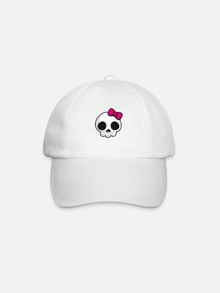 Pink Lady Skull - Baseballkappe - Weiß/Weiß