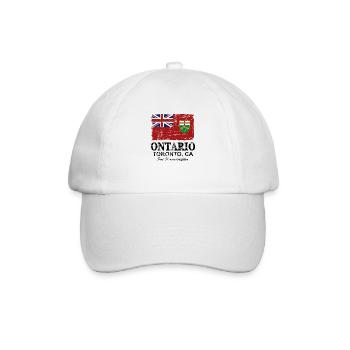Ontario Flag - Canada - Vintage Look - Baseballkappe - Weiß/Weiß - Vorne