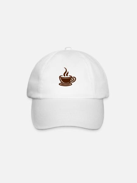 Kaffee - Baseballkappe - Weiß/Weiß