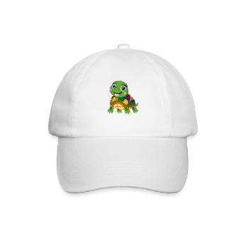 regenbogen schildkröte lgbt panzertier lgbtqia - Baseballkappe - Weiß/Weiß - Vorne