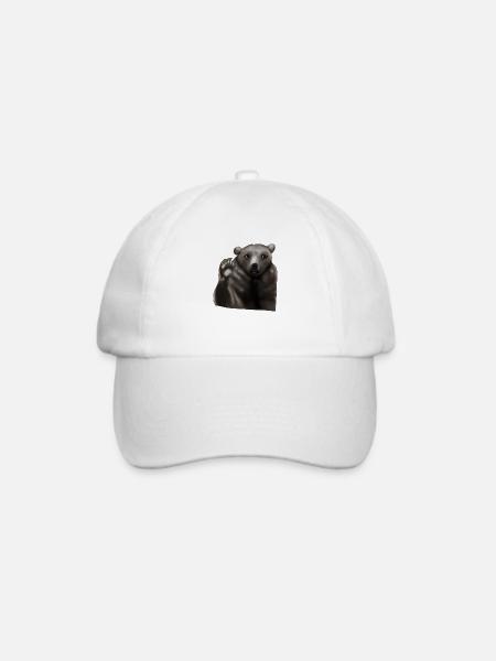 Braunbär - Baseballkappe - Weiß/Weiß