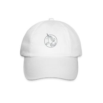 Kreisförmig sitzendes Einhorn - Baseballkappe - Weiß/Weiß - Vorne