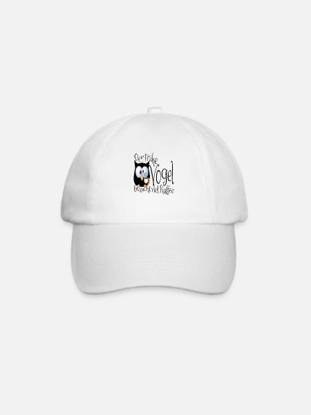 Der frühe Vogel braucht viel Kaffee - Baseballkappe - Weiß/Weiß