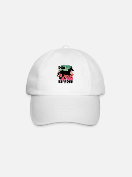 Reiten, um frei zu sein - Pferd - Baseballkappe - Weiß/Weiß