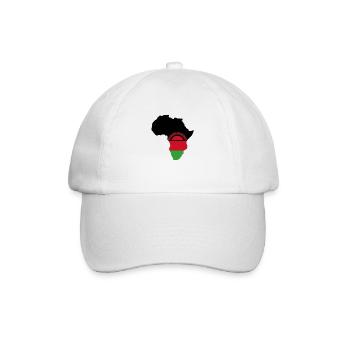 Malawi – Karte von Afrika und Flagge - Baseballkappe - Weiß/Weiß - Vorne