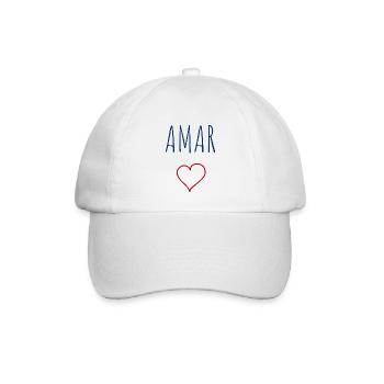 AMAR corazón - Baseballkappe - Weiß/Weiß - Vorne