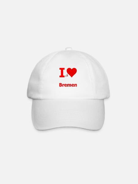 Ich liebe Bremen - Baseballkappe - Weiß/Weiß
