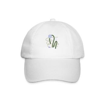 Abstrakte Formen Organisch Flieder Pastell - Baseballkappe - Weiß/Weiß - Vorne