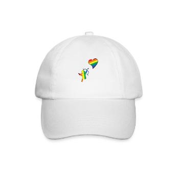Amor LGBT-Flagge - Baseballkappe - Weiß/Weiß - Vorne