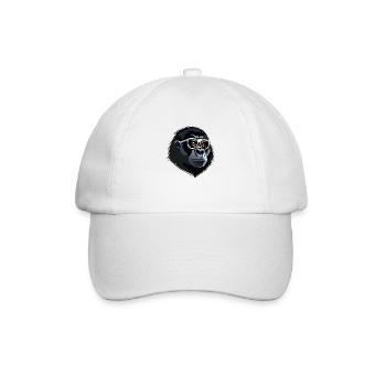 Gorilla-Kopf - Baseballkappe - Weiß/Weiß - Vorne