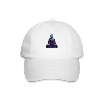 Blauer Buddha in Meditation Versenkung Dualität - Baseballkappe - Weiß/Weiß - Vorne