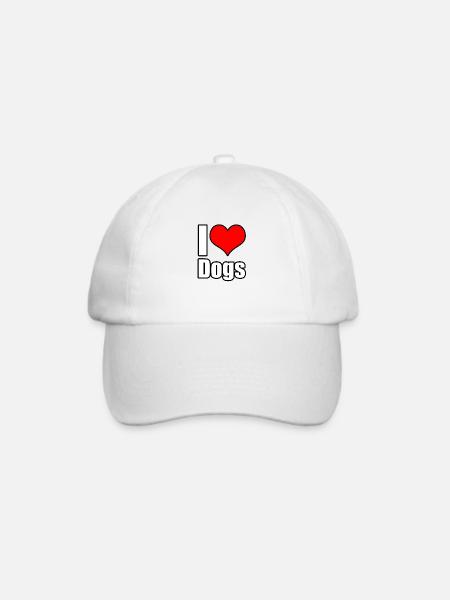 I love Dogs - Baseballkappe - Weiß/Weiß