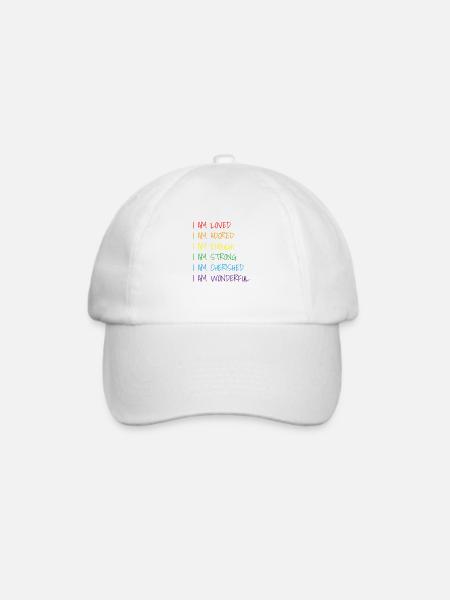 I am loved, adored, enough, strong Pride LGBTQ - Baseballkappe - Weiß/Weiß