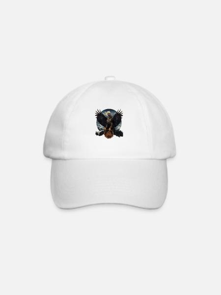 Steinadler mit Berg Adler Design - Baseballkappe - Weiß/Weiß
