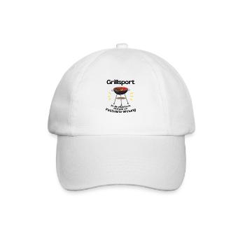 Grillen Grillspruch Grillschürze Fettverbrennung - Baseballkappe - Weiß/Weiß - Vorne