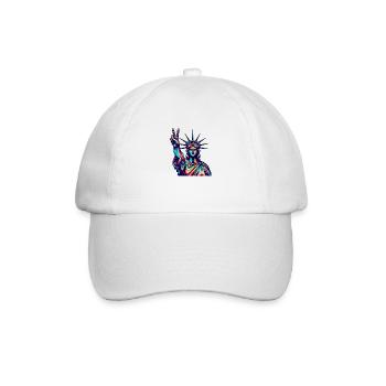 Statue of Liberty Victory Sign Fingers New York - Baseballkappe - Weiß/Weiß - Vorne